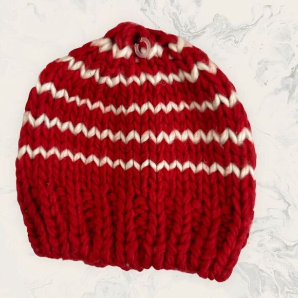 NWT Nordstrom BP. bundle of Two Knit Beanie - One Size - Red/Cream - Picture 2 of 3